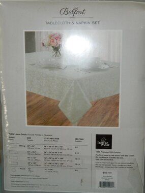 Belfort Tablecloth Round 70" and Napkins Set